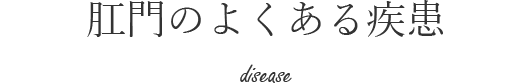 肛門のよくある疾患 disease